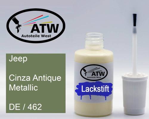 Jeep, Cinza Antique Metallic, DE / 462: 20ml Lackstift, von ATW Autoteile West.